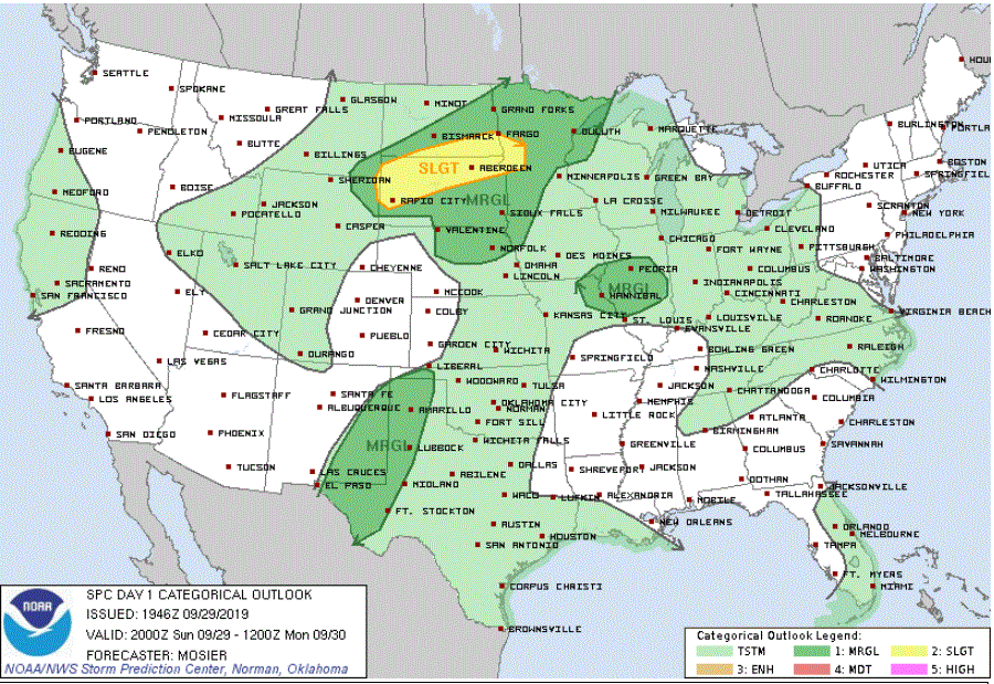 Severe weather outlook for Sunday evening and Sunday night