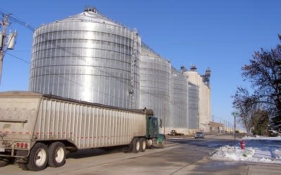 Silos of corn