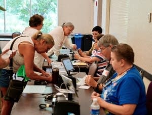 Primary election voting in Coon Rapids.