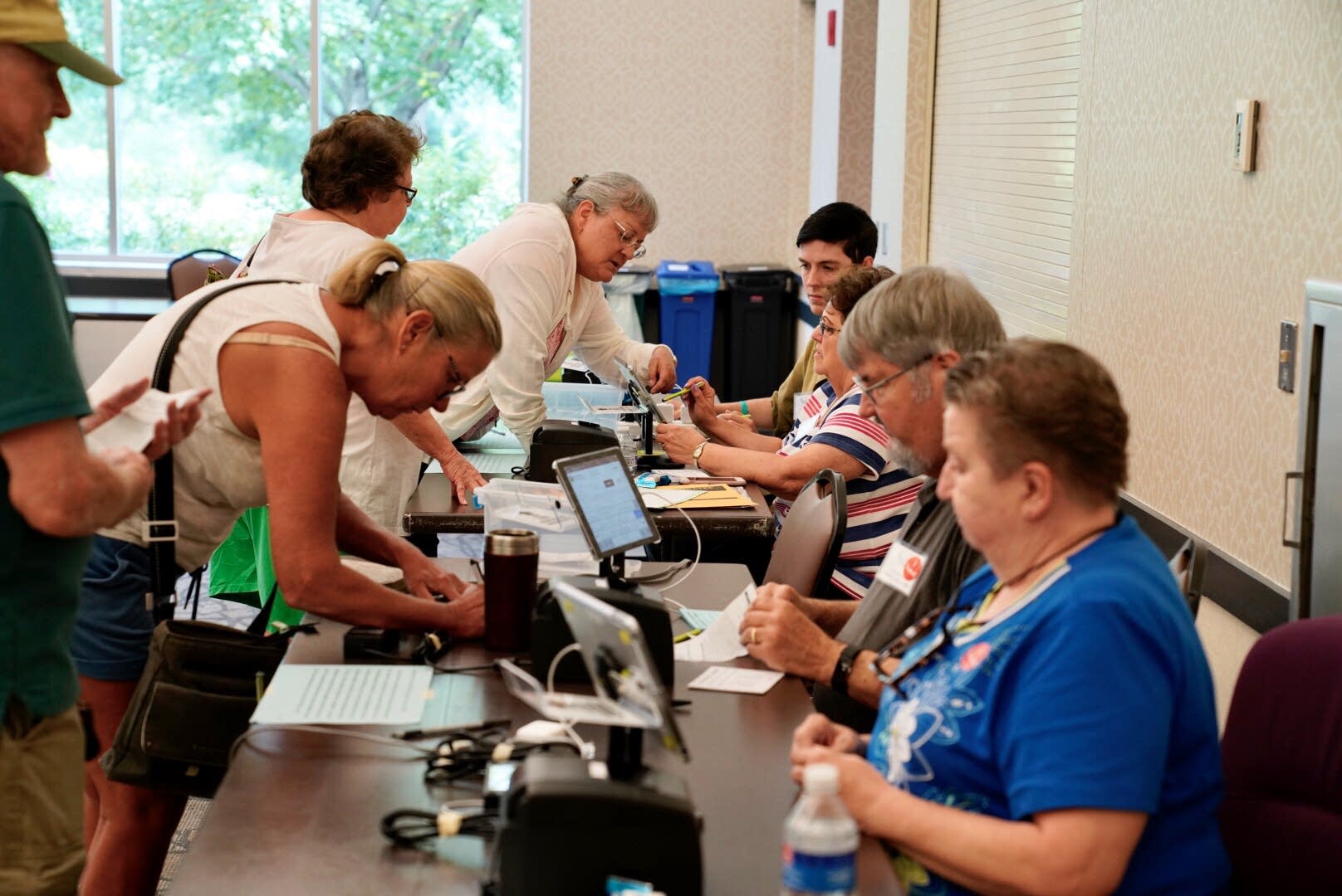 Primary election voting in Coon Rapids.