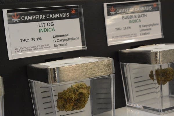 cannabis buds display