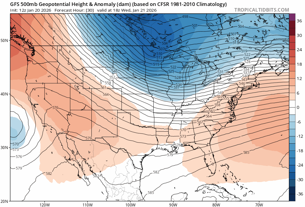 NOAA GFS upper air forecast
