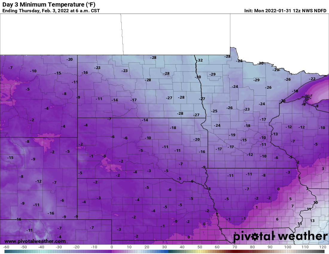 Thursday lows