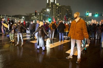 Protesters block traffic