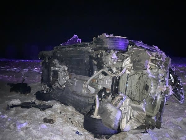 A photo of a wrecked vehicle