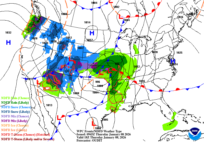 Surface analysis for Thursday 12 p.m.
