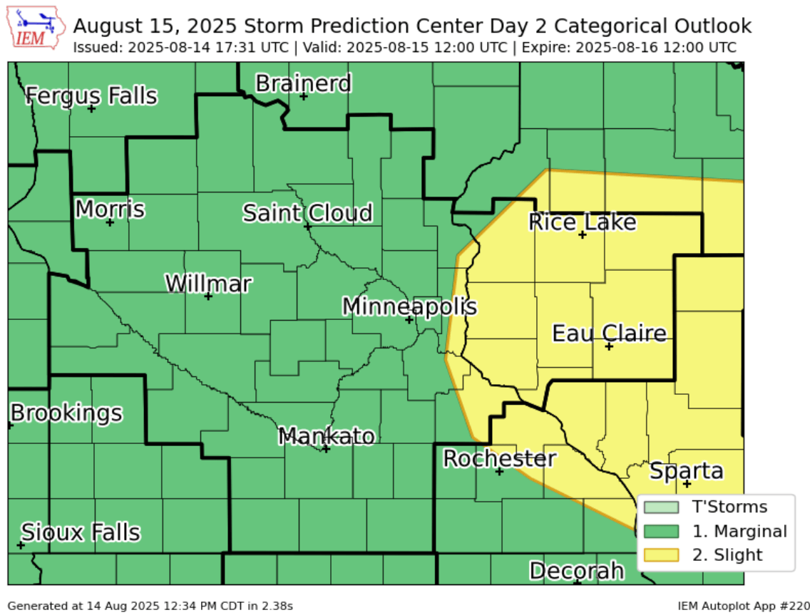 Severe weather risk areas