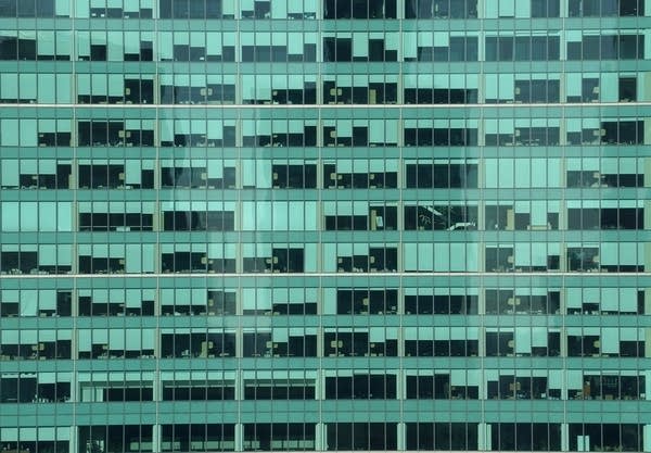 Empty offices at the New York Salesforce Tower in New York Oct. 15, 2020. 