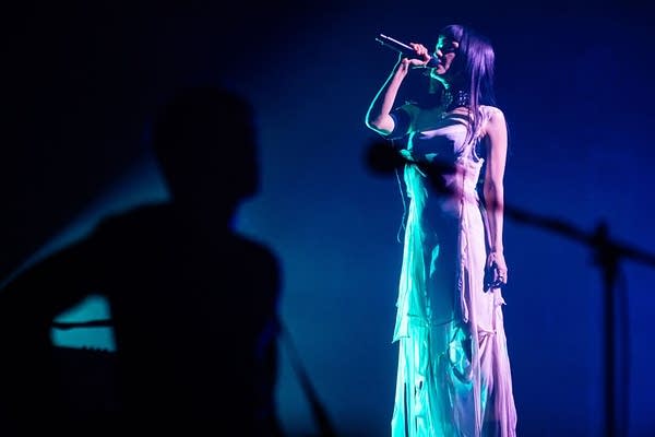Puerto Rican singer María Zardoya, singer of The Marías band, performs during a Live Concert at Showcenter Complex on April 3, 2025 in Monterrey, Mexico.