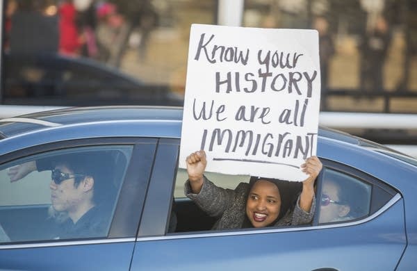 People protested Trump's first refugee ban at the airport