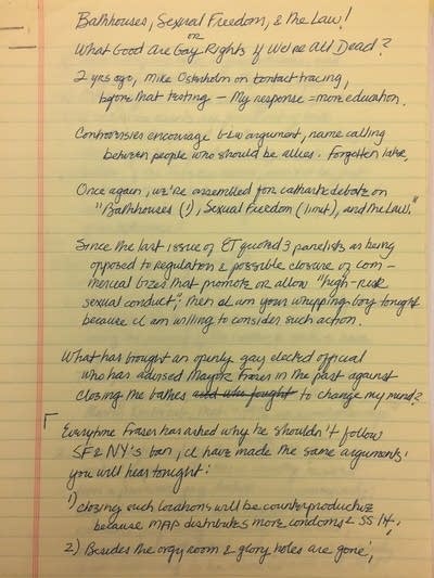 Writing on a yellow note pad-1