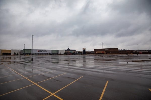 An empty parking lot.