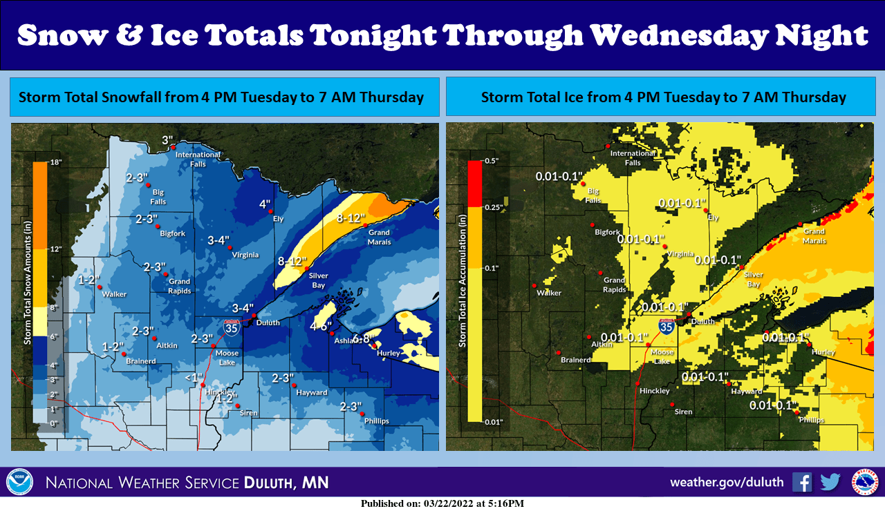 Snow and ice forecast