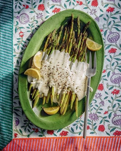 Roasted Asparagus with Parmesan Sauce
