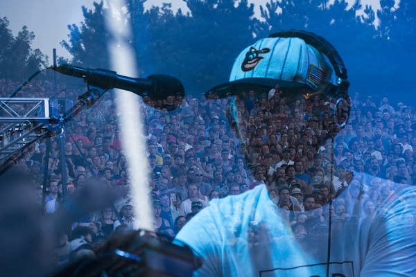 Composite image of Justin Vernon of Bon Iver at Rock the Garden