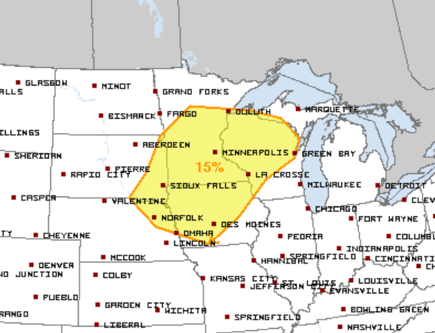 Severe weather risk areas