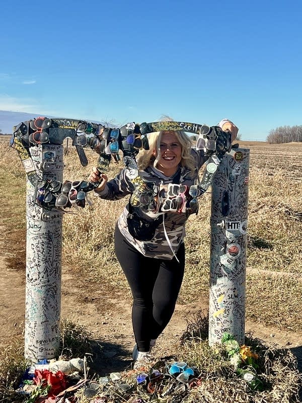 woman searching for treasaure cache