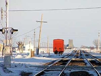 Railroad tracks in Casselton