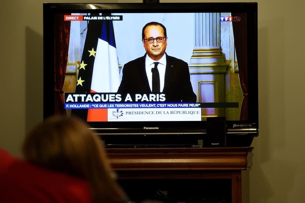 President Francois Holland addresses France