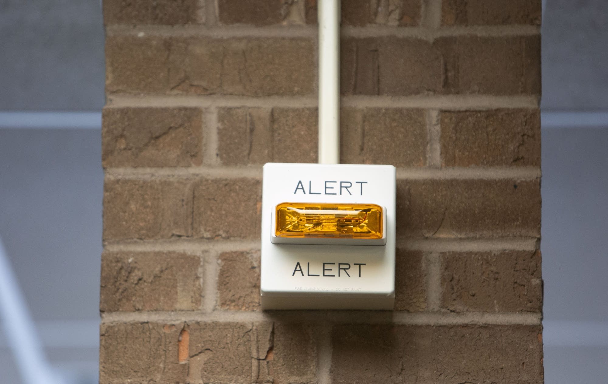 A security alert is used in high occupancy areas to provide warnings.