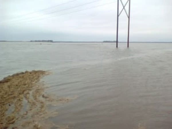 The driveway is underwater