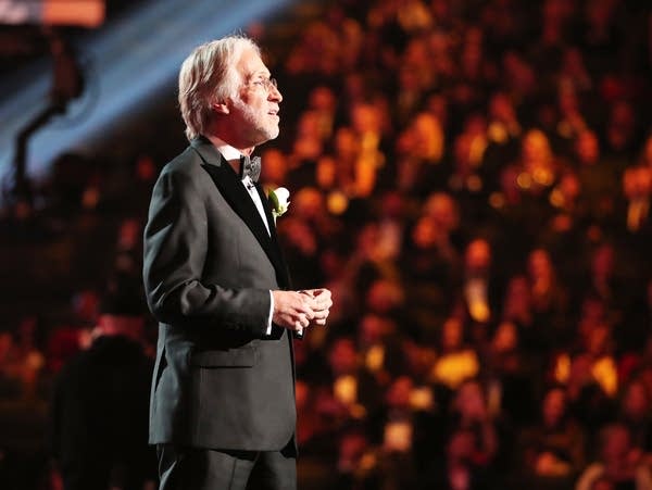 Neil Portnow, head of the Recording Academy, speaks at the Grammys on Jan. 28, 2018.