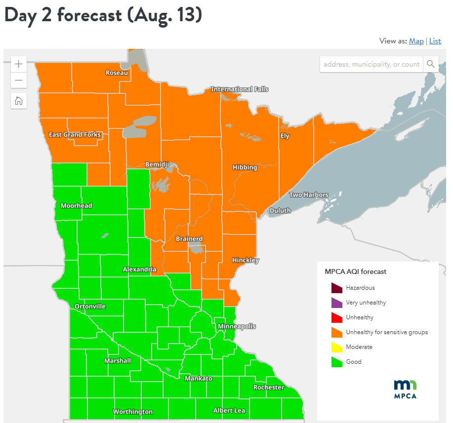 Air quality forecast