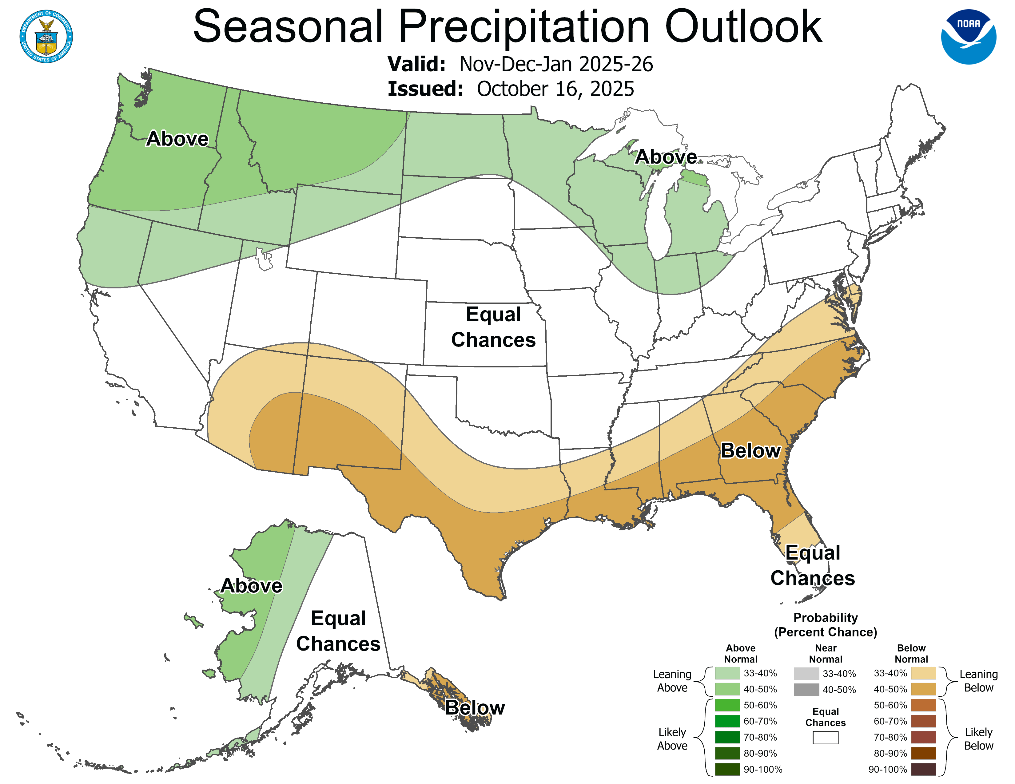 NOAA 90-day precipitation outlook