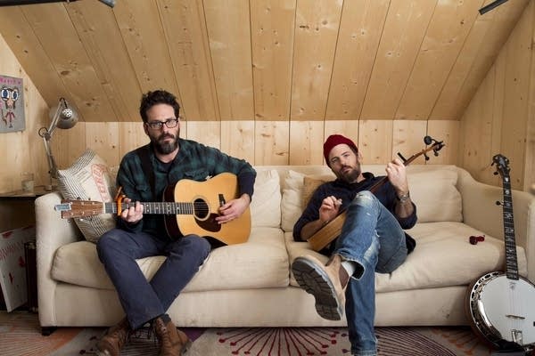 Clem Snide's Eef Barzelay (left) with Scott Avett, who produced Clem Snide's 2020 album, 'Forever Just Beyond.'