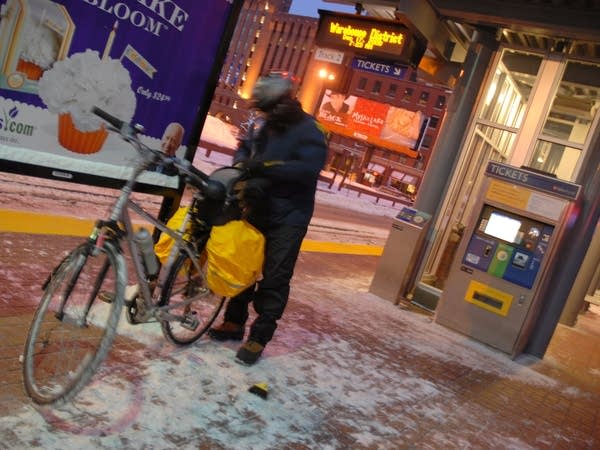 Paul Stewart starts his commute in Minneapolis