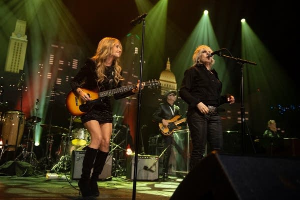 Margo Price and Lucinda Williams perform together onstage at Austin City Limits.