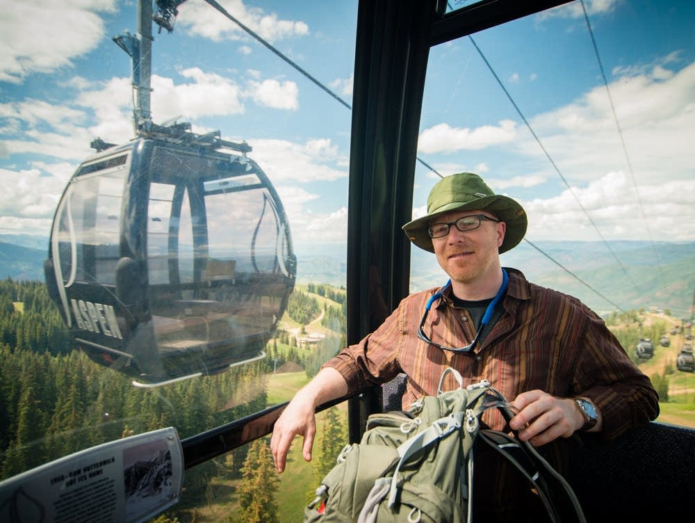 Fred Child takes a gondola