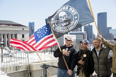 Supporters of '3 Percent' on the capitol steps