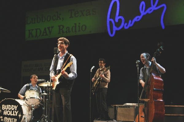 The cast of the musical "Buddy" on Radio Heartland