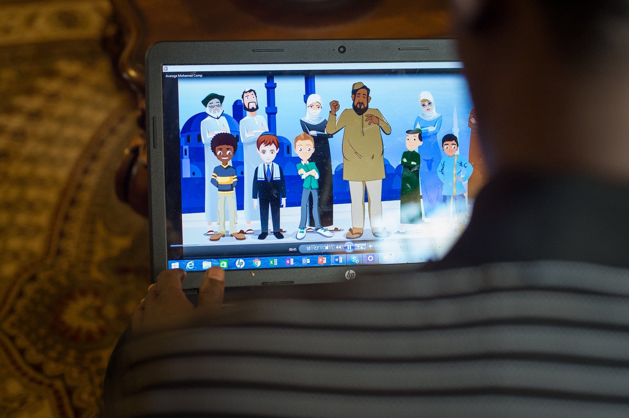 Mohamed Ahmed shows an animation clip