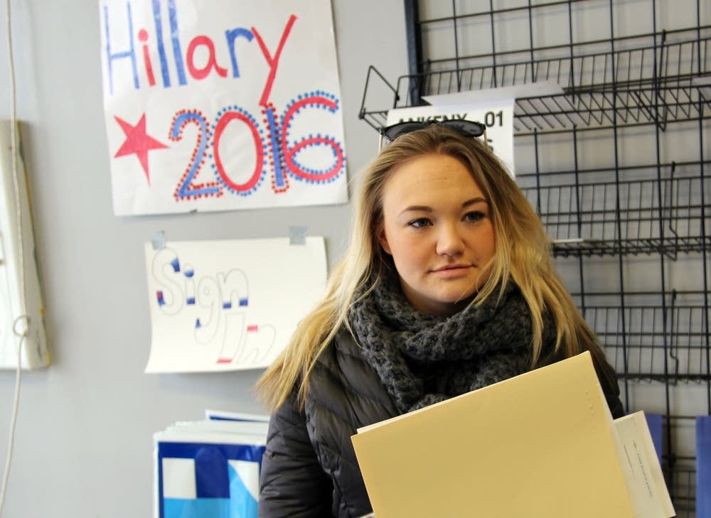 Natalie Shaw picked up campaign materials.