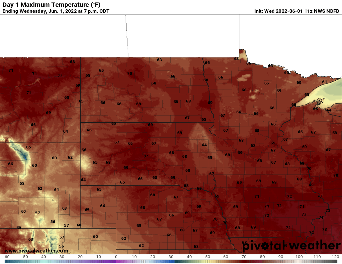 Cooler than normal Wednesday; sun through Friday