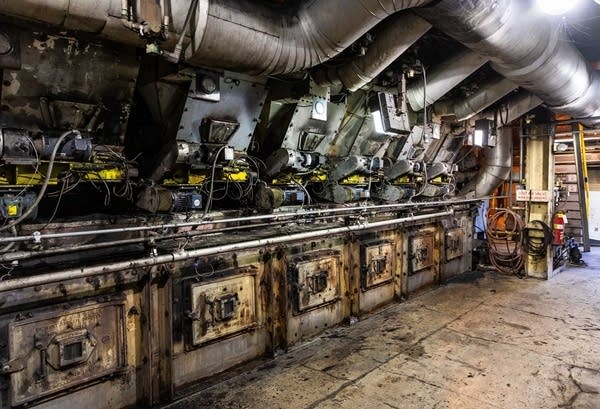 A row of grates in an energy plant