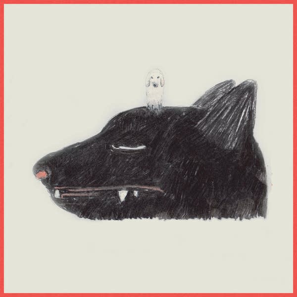 An illustration of a dog with a very small dog on its forehead