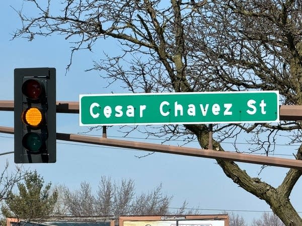 A street sign reads