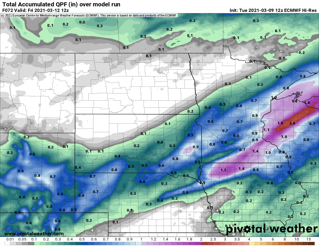 European model (ECMWF) precipitation output