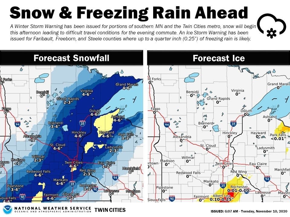 Ice, heavy snow target Minnesota 46 inches in Twin Cities, Duluth