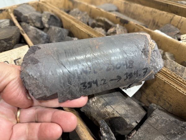 a sample of drill core