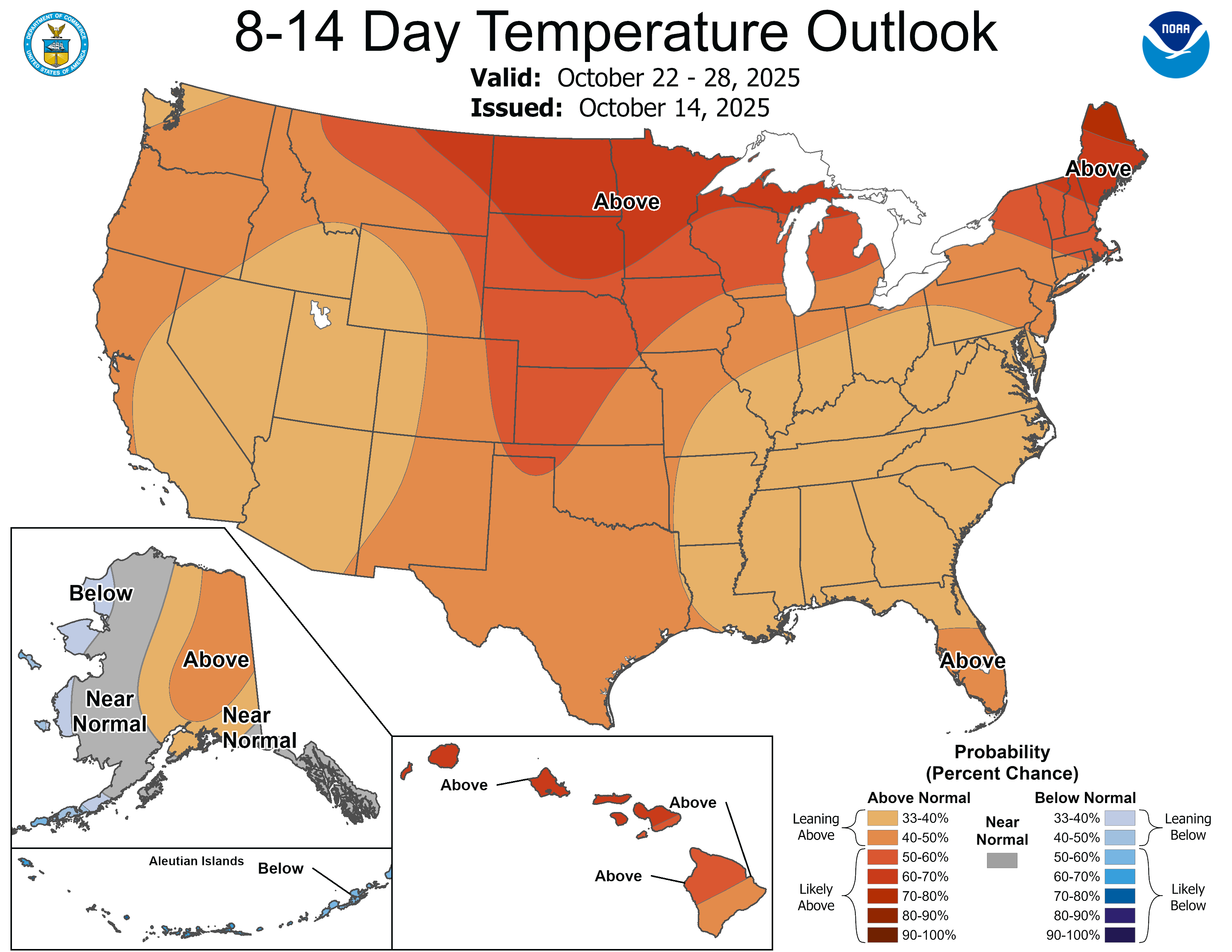 NOAA 8 to 14-day temperature outlook