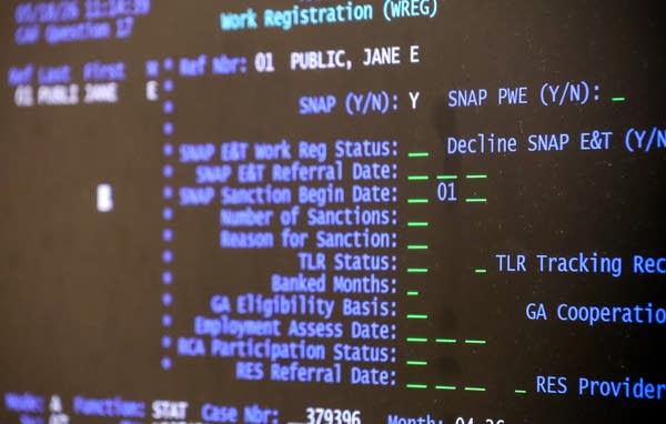 Text on a screen