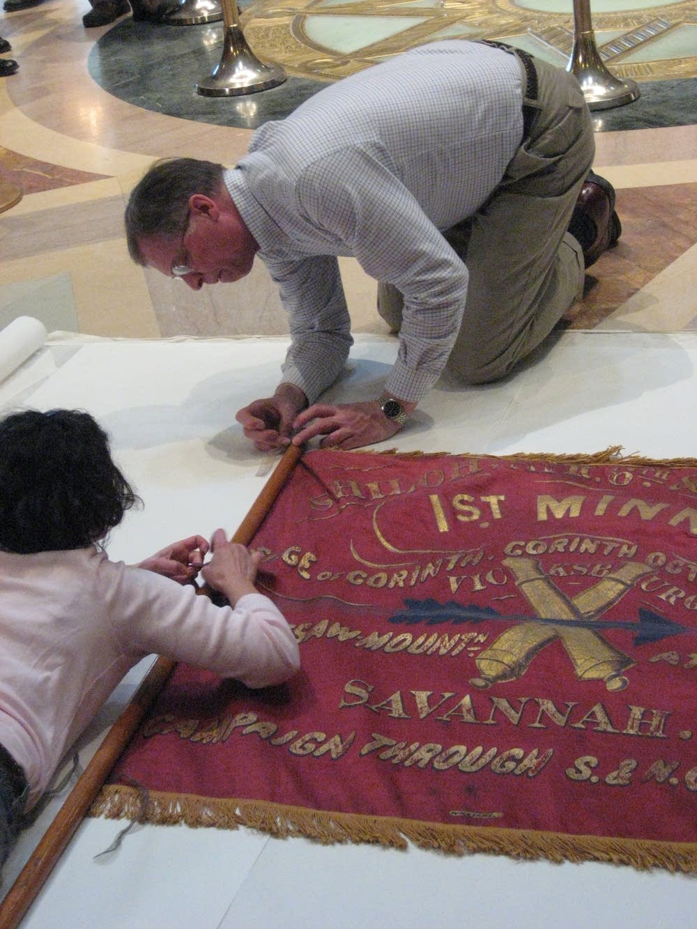 Taking down the flag