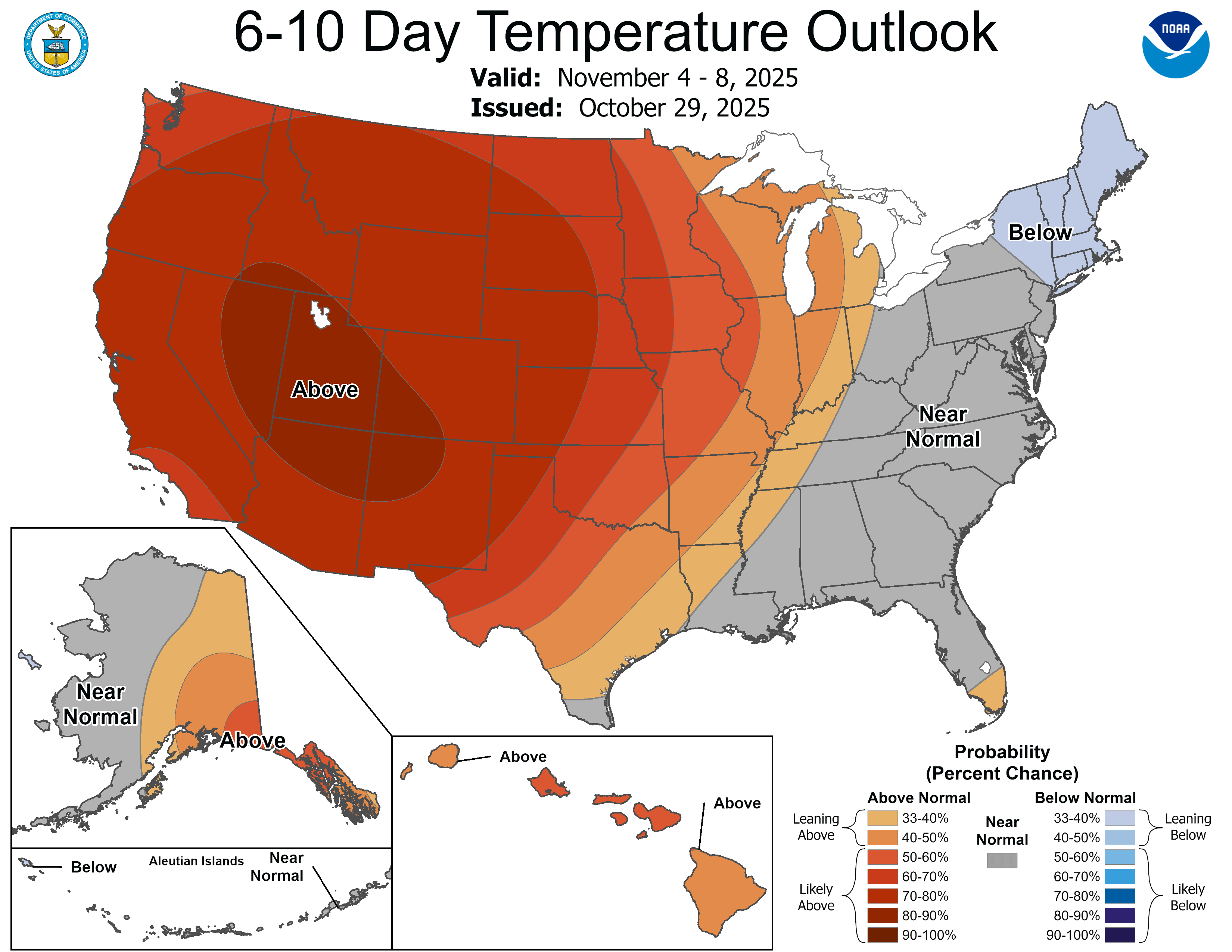 NOAA 6 to 10-day temperature outlook
