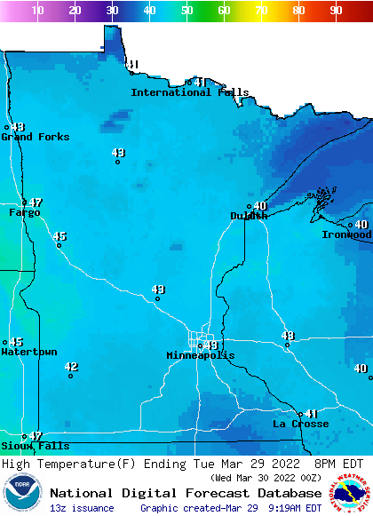 Highs Tuesday