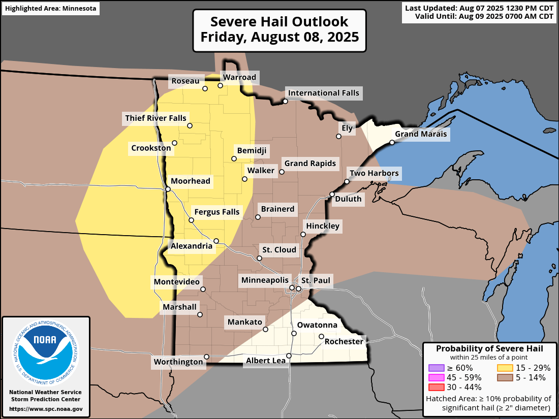 Hail threat for Friday
