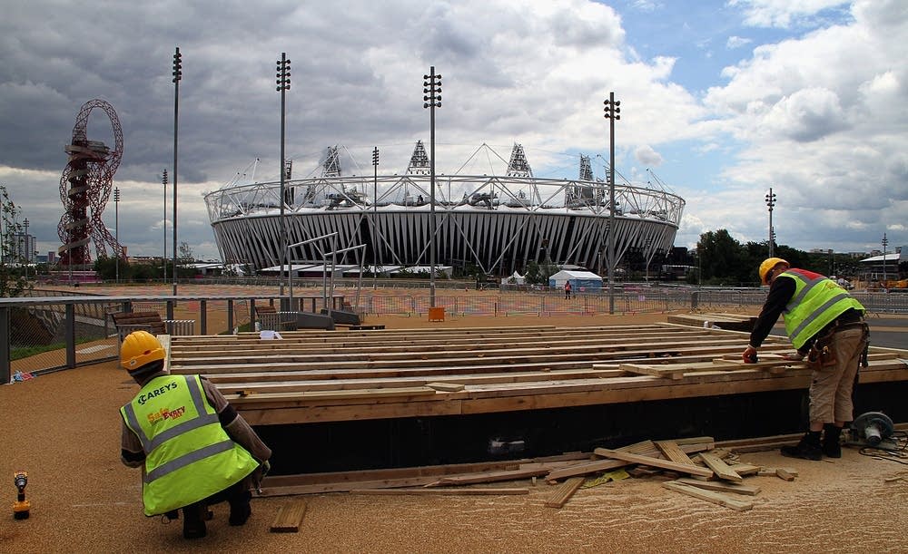 Workers at Olympic Park